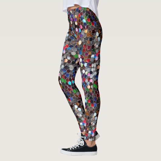 Branderig Man meerkleurige pailletten Leggings (Links)
