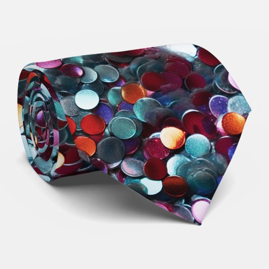 Branderig Man Veelkleurige pailletten Stropdas (Opgerold)
