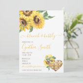 Branderig Waterverf Zonnebloem Vrijgezellenfeest Kaart (Staand voorkant)