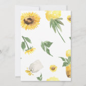 Branderig Waterverf Zonnebloem Vrijgezellenfeest Kaart (Achterkant)