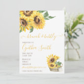 Branderig Waterverf Zonnebloem Vrijgezellenfeest Kaart (Staand voorkant)