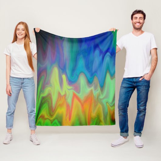 Branderige kleuren fleece deken (In situ)