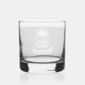 Branderige schedel gepersonaliseerd met naam whisky glas (Achterkant)
