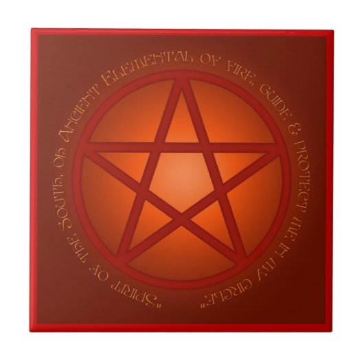 Brandgeest Pentacle Altar Tegeltje (Voorkant)