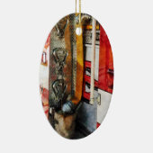 Brandhaslang, emmer en sproeier keramisch ornament (Rechts)