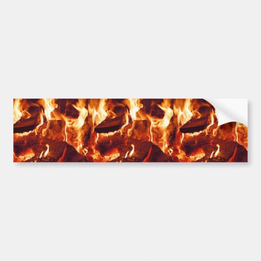 BRANDHOT-EMBERS VLAMEN RODE ORANJE ZWARTE FOTOGRAF BUMPERSTICKER (Voorkant)
