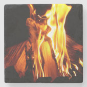 Brandhout en brandhout stenen onderzetter (Voorkant)