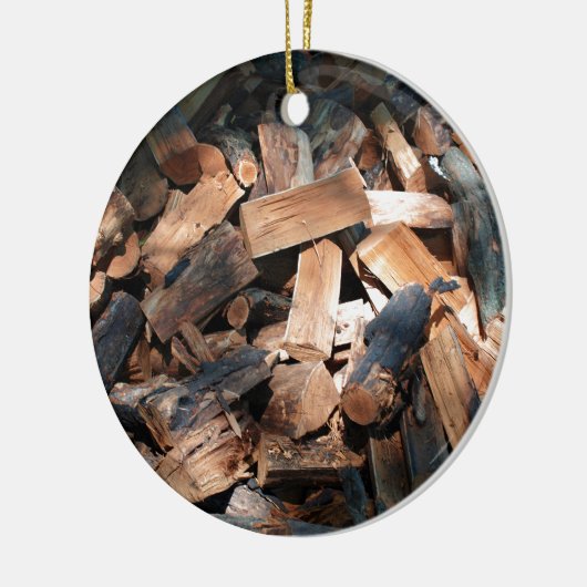 brandhout keramisch ornament (Links)