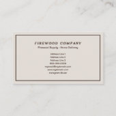 Brandhout Levering en levering Visitekaartje (Achterkant)