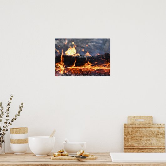 Brandhout Poster (Keuken)