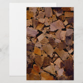 Brandhout rustieke cabine hout graan boom schors p briefpapier (Voorkant / Achterkant)