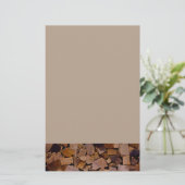 Brandhout rustieke cabine hout graan boom schors p briefpapier (Staand voorkant)