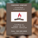Brandhout Supply Flyer<br><div class="desc">Een bruine flyer met een illustratie van een open haard voor brandhoutvoorziening, houtlevering of houthakker!</div>
