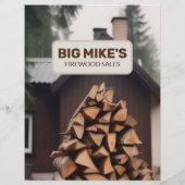 Brandhout te koop Business Flyer Sjabloon (Achterkant)