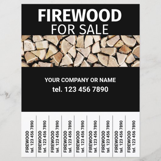 Brandhout te Koop Hout Flyer Afscheur stroken (Voorkant)