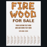 Brandhout voor de verkoop van flyerscheuren flyer<br><div class="desc">Met deze opvallende flyers krijg je het woord over je brandhout. Ze bevatten de woorden FIRE WOOD, die in letters met houtlogstijl zijn gesponnen. Het eenvoudige bruine en witte kleurenschema zal helpen uw zaken een professionele blik geven. Ideaal om in koffiewinkels, gemeenschapscentra en op andere bulletin-borden op te hangen zodat...</div>