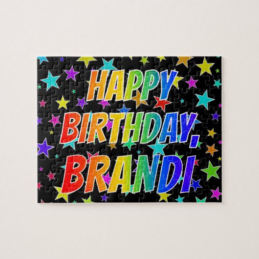 "BRANDI" Voornaam, Fun "HAPPY BIRTHDAY" Legpuzzel (Horizontaal)