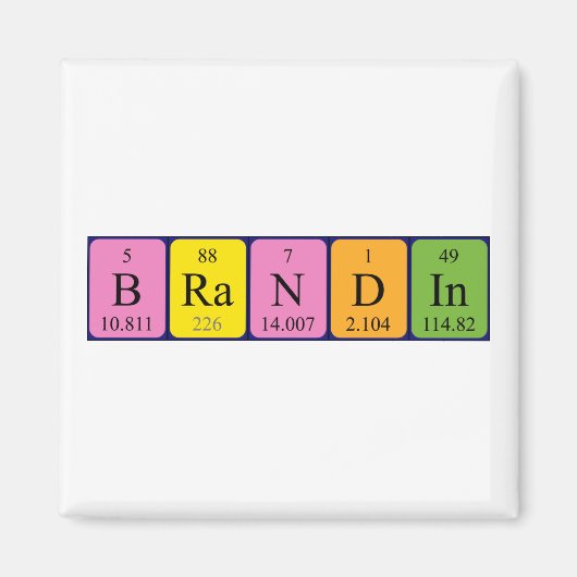Brandin periodiek table name magnet (Voorkant)