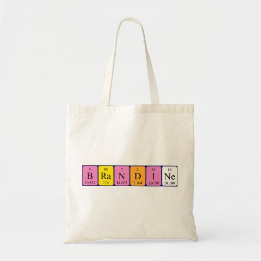 Brandine periodieke tabelnaam canvas tas (Voorkant)