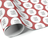 Branding Business Red Upload Your Company Logo Cadeaupapier (Rol Hoek)