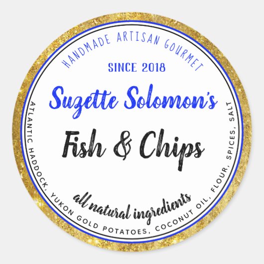 Branding Gold Trim Ingrediënten Eten Label (Voorkant)