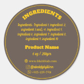 Branding ingrediënten Product Label Sticker (Voorkant)