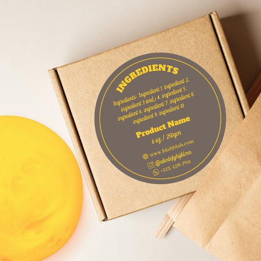 Branding ingrediënten Product Label Sticker