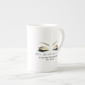 Branding Lashes Extension Beauty Studio Gold White Porselein Kop (Voorkant rechts)