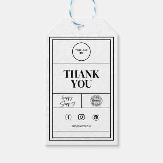 Branding  Logo Bedankt Cadeau Label Cadeaulabel (Voorkant)