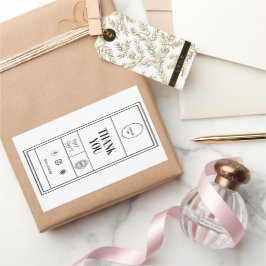 Branding Logo Dank u Rechthoekige Sticker