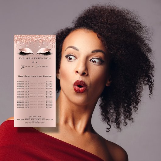 Branding Price List Lashes Extension Eyes Drivers Reclamekaart