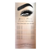 Branding prijslijst Lash Brow Extension Eyes Lips Reclamekaart (Achterkant)