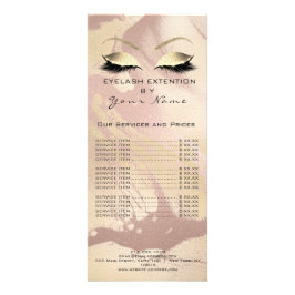 Branding Prijslijst Lashes Extension Blush Marble Reclamekaart