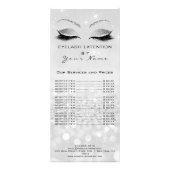 Branding prijslijst Lashes Extension Grey Silver2 Reclamekaart (Achterkant)