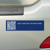 Branding QR Code Marine Blauwe Tekst Zakelijk Bumpersticker (Op auto)