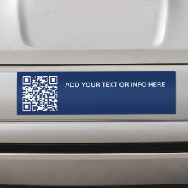 Branding QR Code Marine Blauwe Tekst Zakelijk Bumpersticker