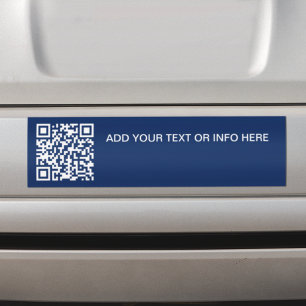 Branding QR Code Marine Blauwe Tekst Zakelijk Bumpersticker