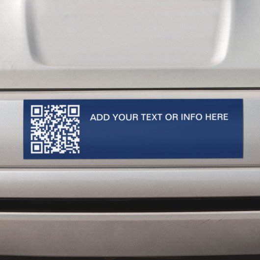 Branding QR Code Marine Blauwe Tekst Zakelijk Bumpersticker