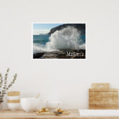 Branding Surf op Rotsen, Mallorca, Spanje Poster (Keuken)