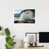 Branding Surf op Rotsen, Mallorca, Spanje Poster (Thuiskantoor)