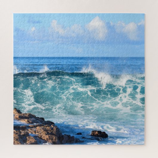 Brandingende oceaan golven in Hawaï - 20x20 inch Legpuzzel (Verticaal)