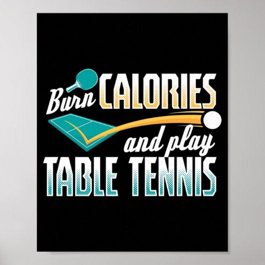  brandkalorieën en afspeeltafellentennis pingp P Poster (Voorkant)