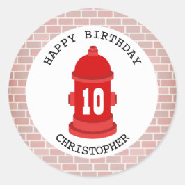 Brandkraan + bakstenen verjaardagsfeestje Sticker