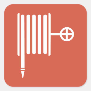 Brandkraan & Slangspoelteken Vierkante Sticker