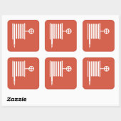 Brandkraan & Slangspoelteken Vierkante Sticker (Vel)