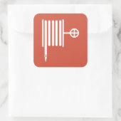 Brandkraan & Slangspoelteken Vierkante Sticker (Tas)