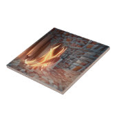 Brandkraken in de abstracte baksteenruimte tegeltje (Zijkant)