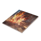 Brandkraken in een andere wereldkunst tegeltje (Zijkant)