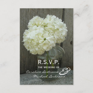 Brandkranen en Barnwood Wedding RSVP Kaartje