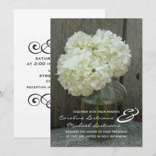 brandkranen en huwelijksuitnodiging voor brandhout kaart (Voorkant / Achterkant)